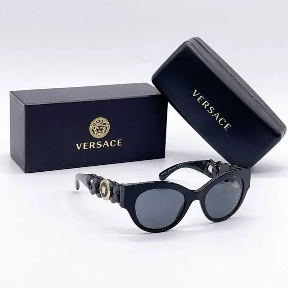 Versace | Accessories | New Versace Black Acetate 52mm  display picture 2